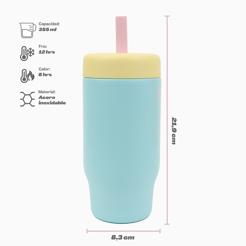 Vaso térmico Kids 530 ml Bombilla de Silicona