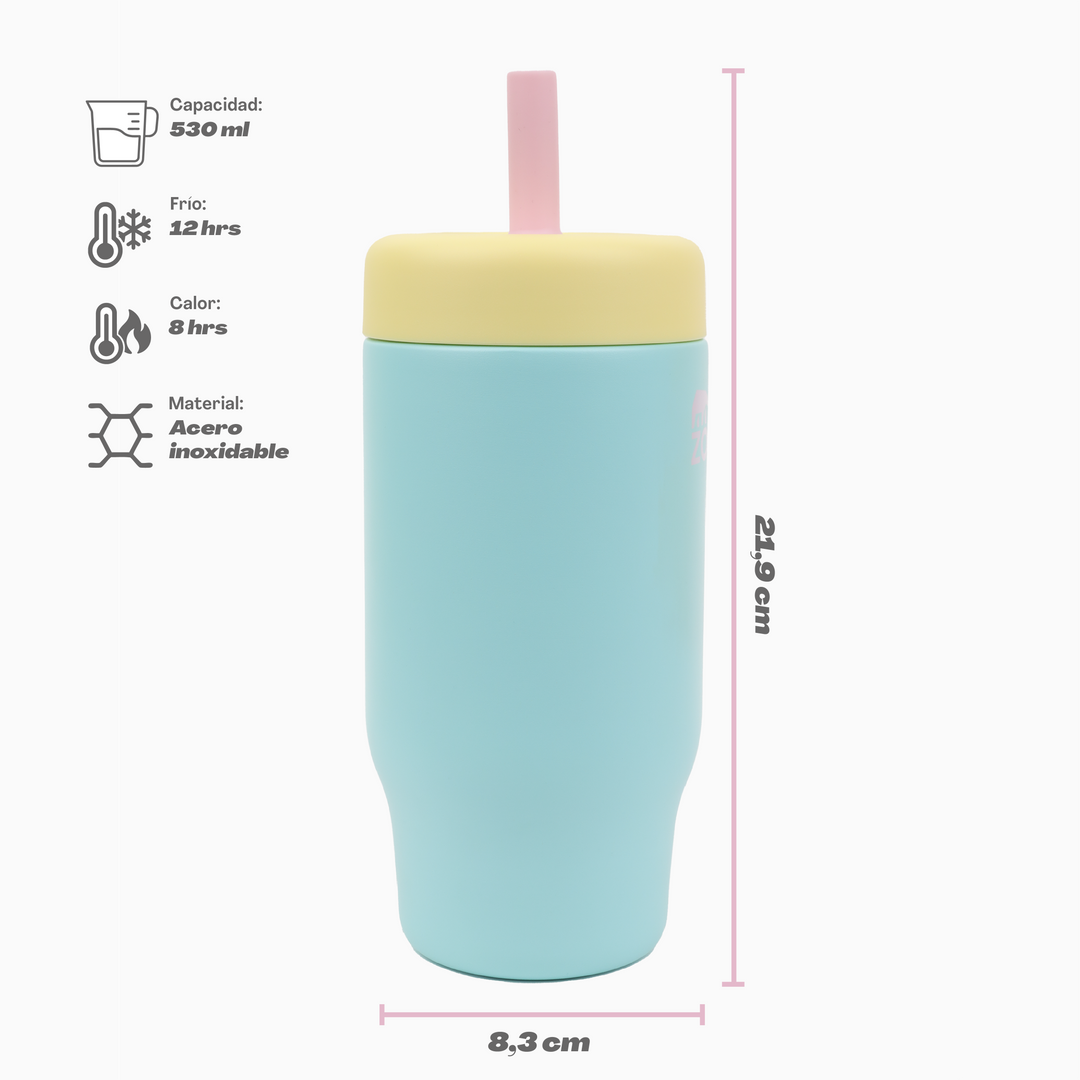 Vaso térmico Kids 530 ml Bombilla de Silicona