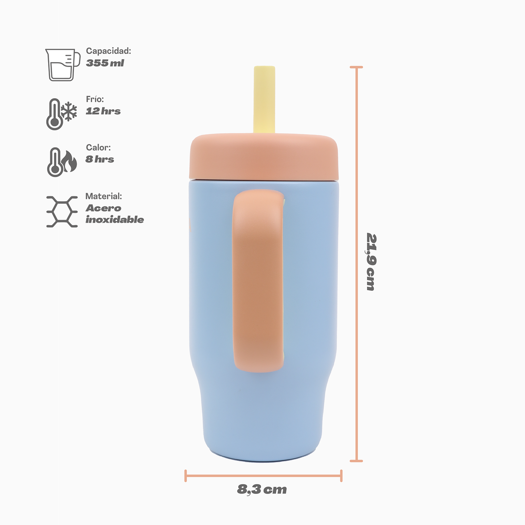 Vaso térmico Kids 530 ml Bombilla de Silicona