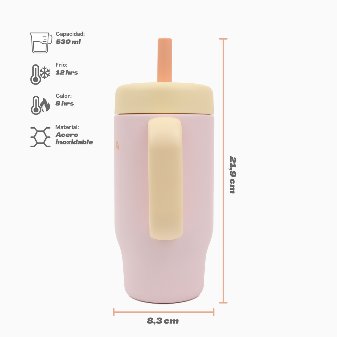Vaso térmico Kids 530 ml Bombilla de Silicona