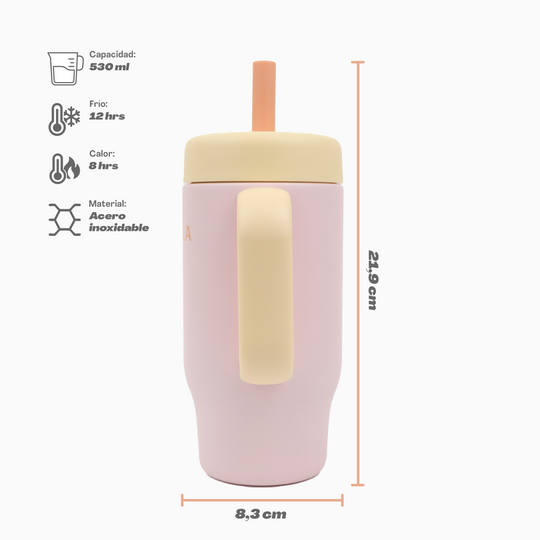 Vaso térmico Kids 530 ml Bombilla de Silicona