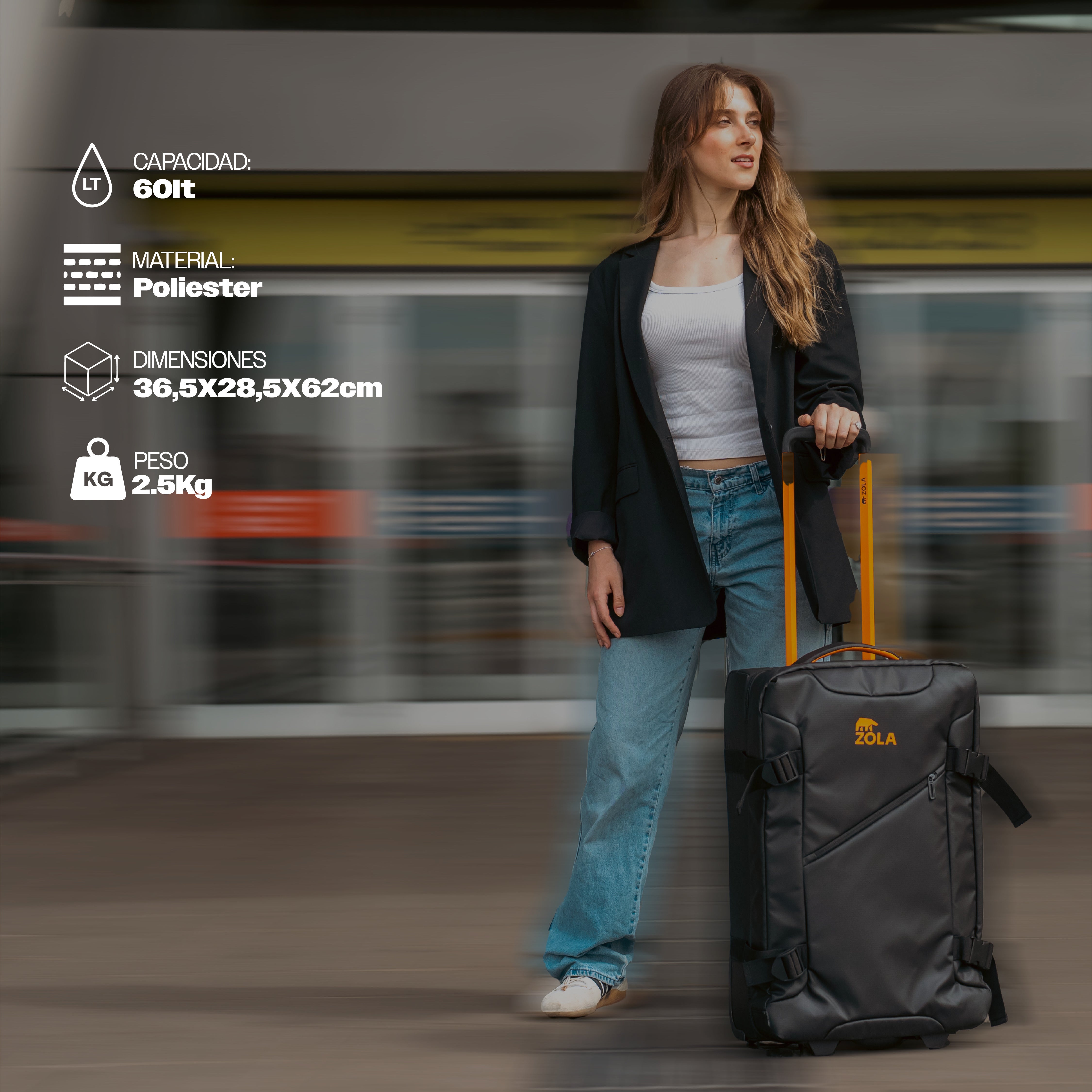 Maleta de 60 L, Resistente, Liviana y Waterproof – ZOLA