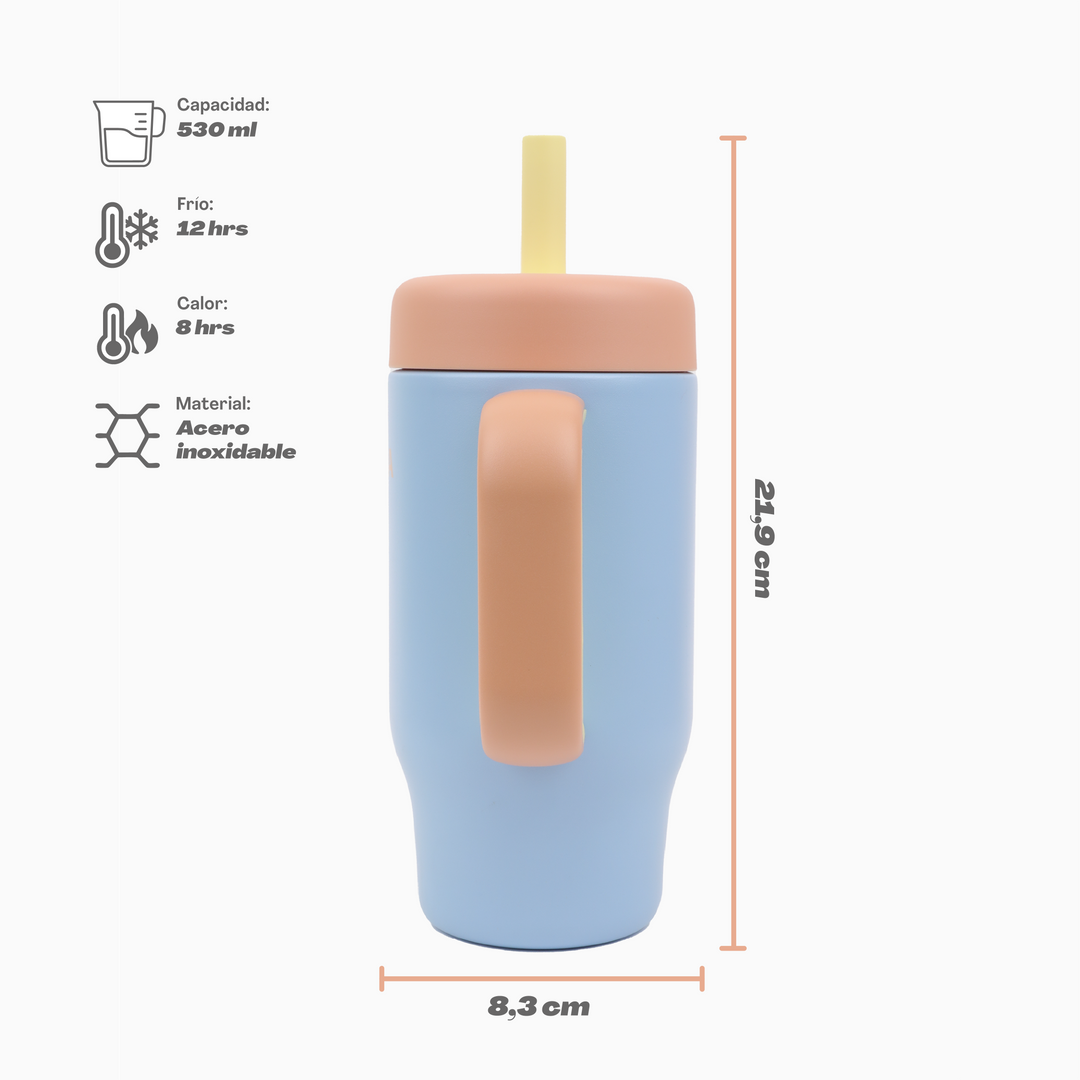 Vaso térmico Kids 530 ml Bombilla de Silicona