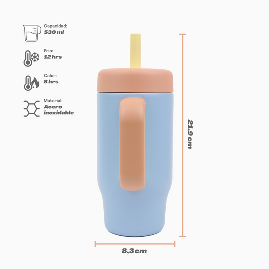 Vaso térmico Kids 530 ml Bombilla de Silicona