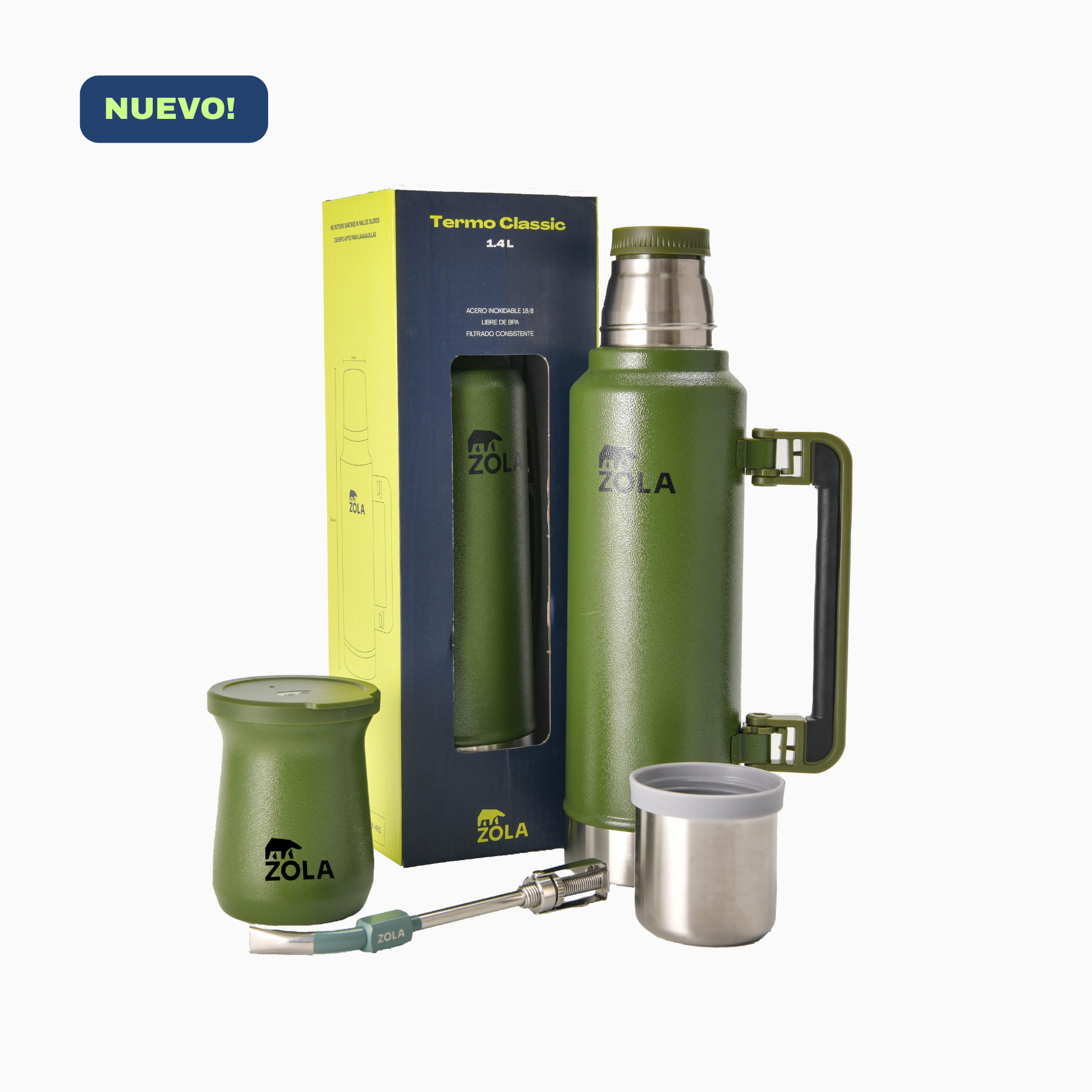 Set Mate Cup + Bombilla + Termo 1.4 Lt